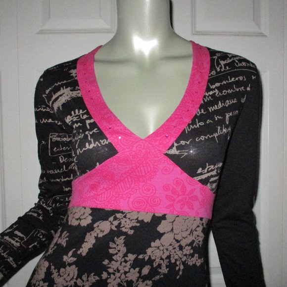 DESIGUAL Black & Red Multi-Pattern Long Sleeve Dress - Picture 2 of 8